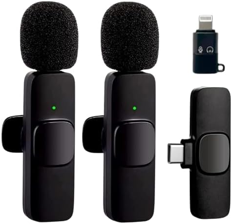 Kit Microfone de Lapela Profissional Sem Fio Altamente Sensivel C...