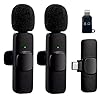 Kit Microfone de Lapela Profissional Sem Fio Altamente Sensivel Com 2 Entradas Almplamente Compativeis (Tipo C e IOS) Podcast, Youtubers, Influencer e TikTok Com Redução de Ruidos