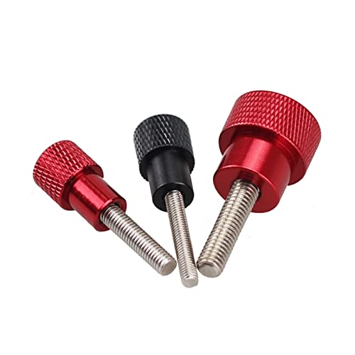 Willwa M5 Stainless Steel Screw Bolt Knurled Knob Flat Step Thumbscrew Round Head Aluminum Alloy 10-40Mm Length Hand Screws For (Size : 10Mm, Color : 1Pcs Red Handle) #TOP6