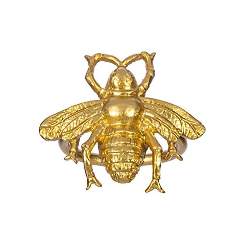 Sass & Belle Gold Bee Napkin Rings Set Cover