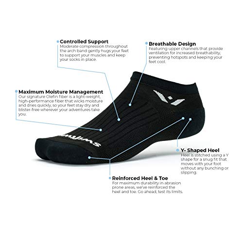 Swiftwick- PERFORMANCE ZERO Golf & Running Socks | Cushion No-Show Socks2