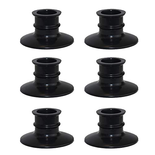 Halloween 6PACK Black Wax Flameless Battery Powered Windows Candles with Remote and Timer & Candlestick. Removable Black Candleholders. Remote Included. - Thumbnail 6