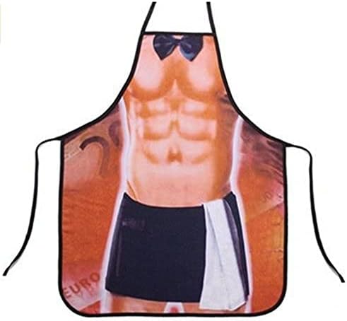 Funny Unisex Comics Cute Cartoon Kitchen Cooking Adult Apron (muscle man)