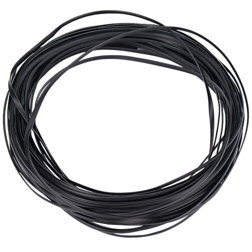 GORGECRAFT 5mm x 30m Rattan Weave Material Webbing Basket Wicker Weaving Reed Supply Synthetic Rattan Woven Furniture Repair Kit Plastic Cane Fix Vinyl for Garden Patio Bag Chair Sofa Supply Black