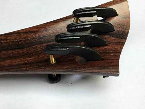 MUSICAL STRING Violin Harp Tailpiece Rosewood Built in Light Tuners Semi Hill 4/4 Brown, Full (75)