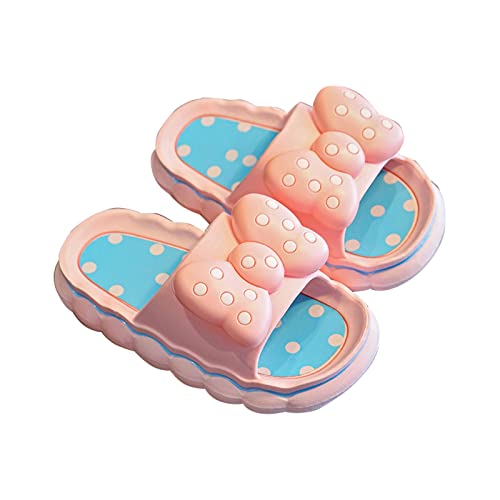 Little Girl Summer Slides Anti Slip Open Toe Thick Cushioned Soft Bottom Bow Cute Fashion Sandals Beach Shoes