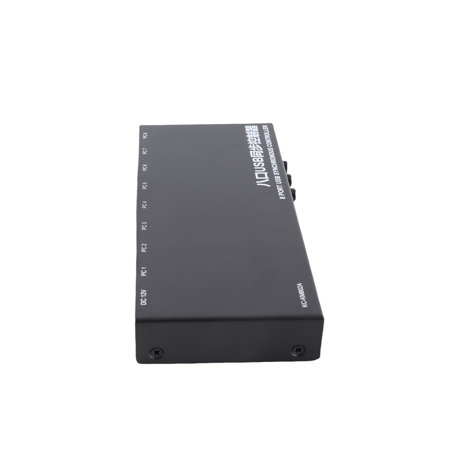 Synchronizator USB Mysz Synchronizacja Klawiatury 8-portowy Przełącznik Sterowanie Klawiszami Skrótu Metalowa Obudowa w Kolorze Czarnym
