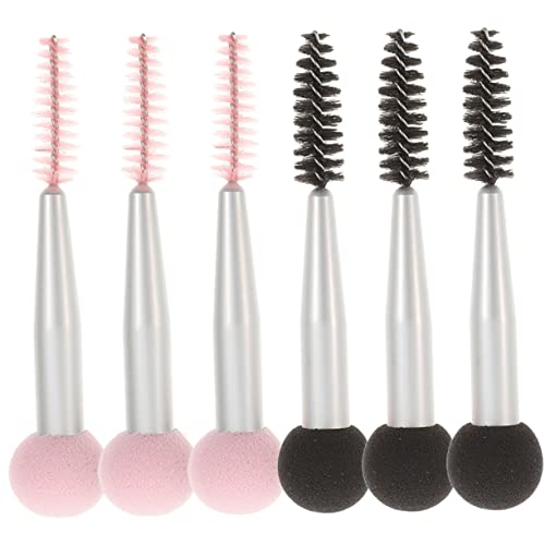 OSOLADY 6Pcs Dual Head Makeup Sponge Applicators with Mushroom Tip and Eyebrow Brush Versatile Beauty Tools for Blending and Eyelash Styling present for Women Special Occasions