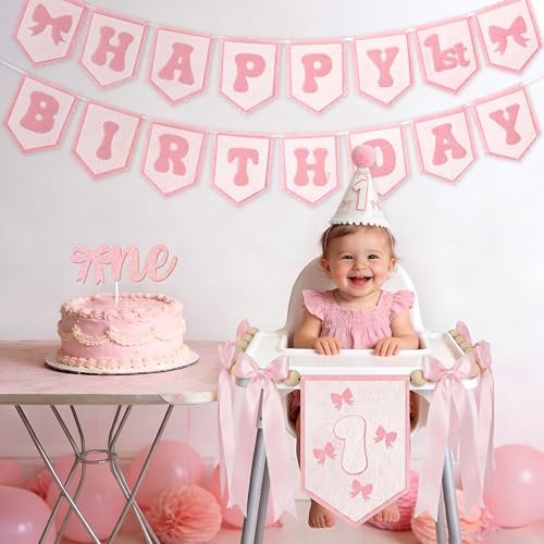 THAWAY 1st Birthday Decorations Girl - Pink First Decorations for Girl by THAWAY - Used condition - Image 2
