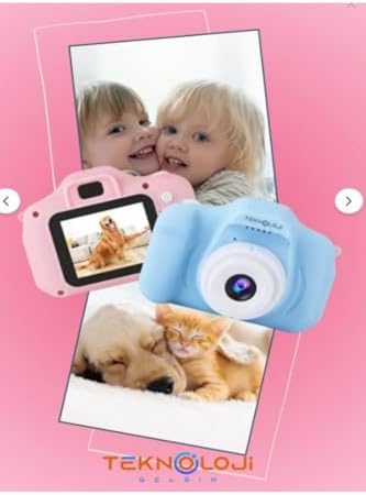 Dijital Fotoğraf Makinesi Mini 1080p HD Kamera Hafıza Kart Hediyeli Çocuk Kamerası - Mavi - Görsel 5