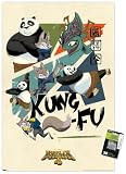Trends International Kung Fu Panda 4 - Kung-Fu Wall Poster with Push Pins