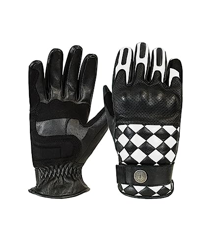 Image of John Doe Tracker Race XTM I Motorcycle Gloves Made of Cowhide Leather, Black/White, Size XL
