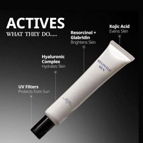 Image of Reginald Men SPF 50+ PA++++ Sunscreen (100g) | In-Vivo Tested | Broad Spectrum UVA /UVB Protection | Brightening & Hydrating | Lightweight, Oil-Free & Non-Sticky | Daily Sun Protection for Men (Pack of 2,50g x 2)