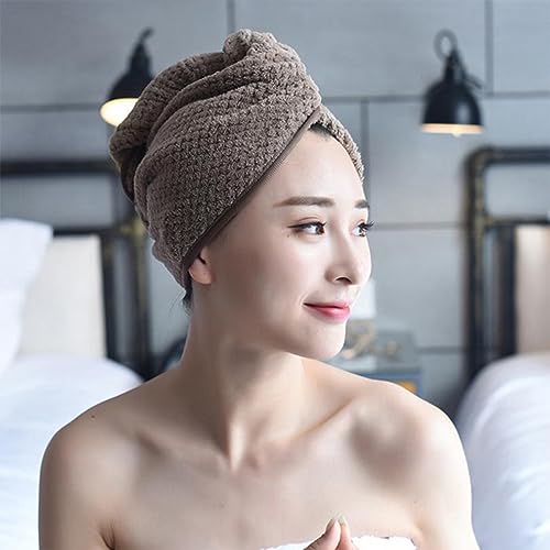 Cabilock 3 Peças Toalha De Cabelo Envoltório Turbante Chapéu De Cabelo Seco Toalha De Cabelo De Micr