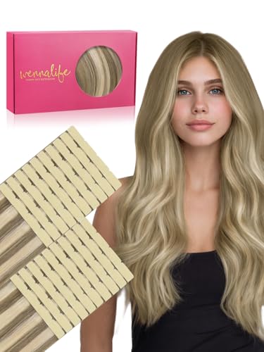 WENNALIFE 3.15 inch Wide Tape in Hair Extensions Human Hair, Tape in Weft