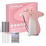 Stitch Gun for Clothes,Mini Quick Stitch Sewing Gun -Clothing Tag Gun 6 Needles,500 Black & 500 White Fasteners(Pink)