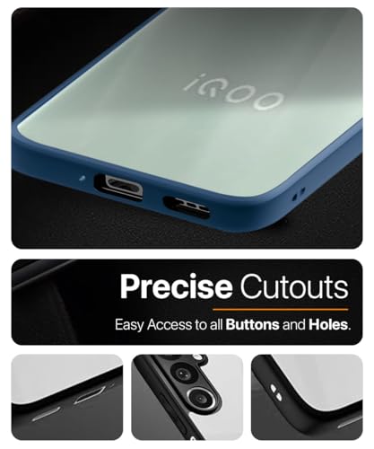 Image of WOW IMAGINE Shockproof Hybrid Back Cover for iQOO Z9s 5G | Vivo V40e 5G | Hard Slim fit Back Case | PC & TPU | Clear Transparent Case - Blue