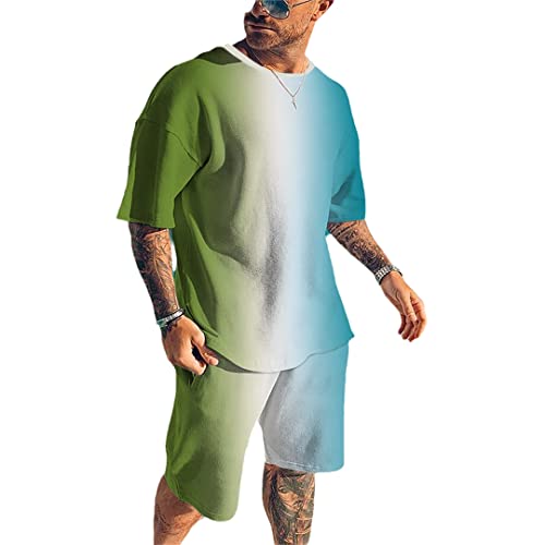 Ensemble short de plage décontracté homme XXXL anti-transpiration t-shirt col rond imprimé 3D