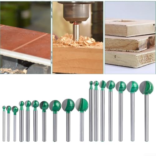 Fresa de punta de bola con diseño de mango largo, gran opción para diversas necesidades de carpintería (6 x 6 mm de longitud)