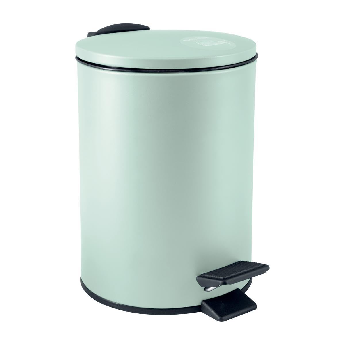 Spirella - Cestino a Pedale Adelar - Acciaio Opaco - Meccanismo Slow Close Silenzioso - Rivestimento Anti-Tracce - Design Moderno ed Elegante - Verde Opaco - 3L