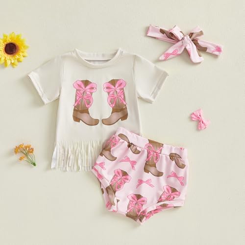 Western Baby Girl Summer Clothes Cow Print Short Sleeve Romper Bloomer Shorts Clothing Set Newborn Cowgirl Outfits4
