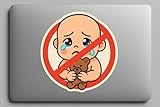 Adorable baby with tears and teddy bear vinyl sticker for phones. Cute design baby tears with teddy bear decal perfect for laptops and desktops. Red circle crossed over baby tears decal for car bumpers and windows. This sticker comes in various sizes...