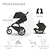 UPPAbaby Travel System – Ridge Stroller + Aria Lightweight Car Seat Combo - Toddler Seat, Rain Shield, Bug Shield, Car Seat, Base with Load Leg + Infant Insert Included – Jake (Charcoal)