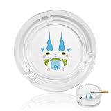 灰皿 コマさん 妖怪ウォッチ はいざら 円形 ガラス製 タバコ固定 喫煙具 おしゃれ インテリアグッズ 滑りとめ 洗いやすい 卓上用