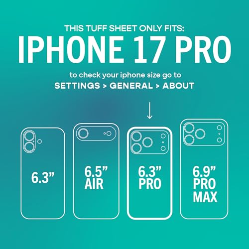 Image of Smartish iPhone 17 Pro Screen Protector - 2-Pack Tempered Glass Screen Protectors - Tuff Sheet - 9H Easy Install Frame [Scratch Resistant] Case-Friendly- Dynamic Island for Apple iPhone 17 Pro