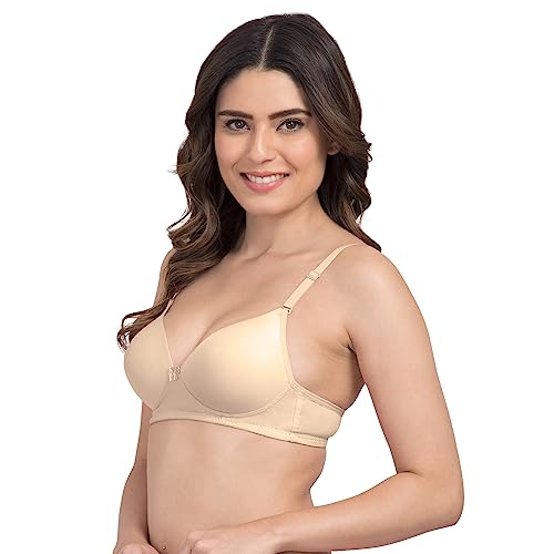 Image of Tweens - Heavily Padded Semi Push-Up Bra - Polyamide Fabric - 3 /4th Coverage, Wireless, Multiway Straps, Seamless - Everyday T-Shirt Bra