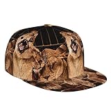 NHGFVT Casquette de baseball unisexe Leopard à bord plat réglable pour papa, casquette de sport, casquette de camionneur, chapeau décontracté, Famille de lions., taille unique
