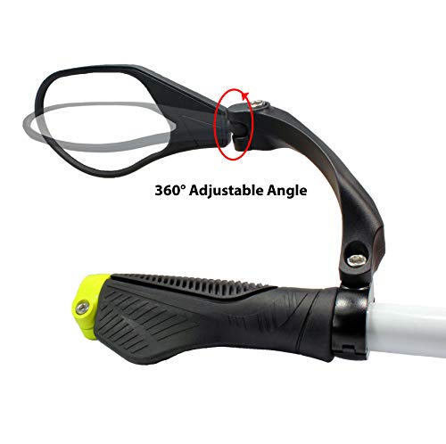 Hafny New Handlebar Bike Mirror, Hd,Blast-Resistant, Glass Lens, Hf-Mr088Ls (Left) (Hf-M903Ls-Fr01 (Handlebar Fitting Left Side, Silver Glass)) #TOP4