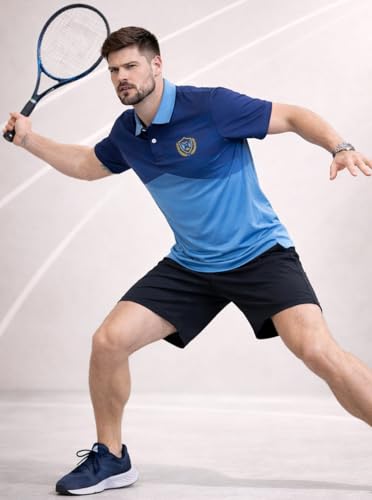 Image of Man Blue Printed Active Wear Sports T-Shirt