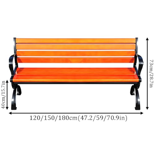 Banco de madera para exteriores con respaldo que soporta lluvia y sol para patios de 1,2 m 3