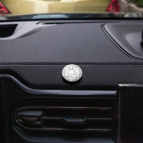 FRITZ COX Automedaille Christophorus Gute Fahrt | aus Metall | auf Geschenkkarte | Kleiner Durchmesser | 2,5cm