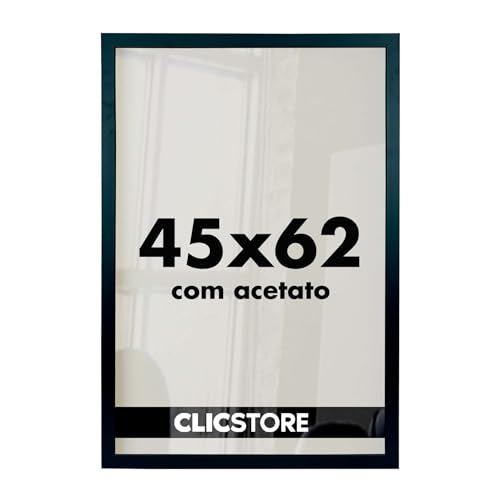 Moldura Poster 45x62 Quadro Decorativo Arte Acetato Retrato Foto Fotografia Parede Madeira Sala Quar