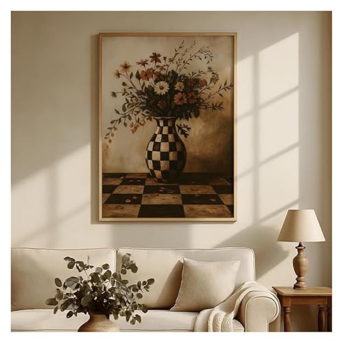 Art mural maximaliste affiche florale d'humeur sombre déco salon 30x40cm