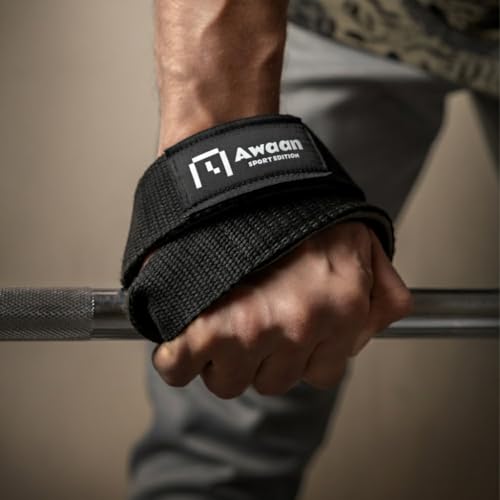 شداد جيم على شكل 8 مبطن بطبقة ناعمة، يوفر راحة وثباتًا أفضل، أحزمة رفع الأثقال تدعم القبضة أثناء تمارين الحديد والقوة من اوان، عبوة من قطعتين