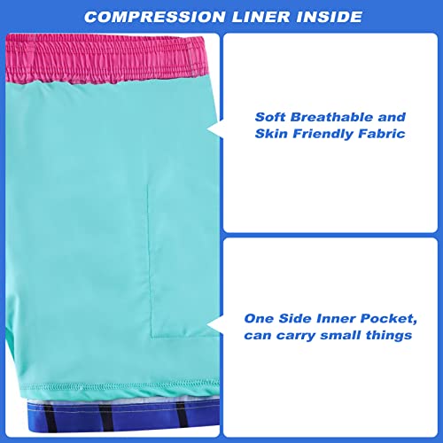 Cozople Swim Trunks For Men Compression Liner Swim Shorts Coconut Tree Printed Swimming Trunks Summer Quick Dry Swimwear Boxer Brief Lined Board Shorts M #TOP1