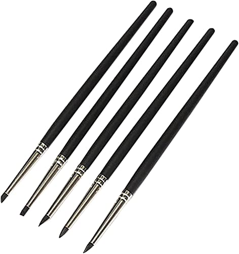 Juego de 5 herramientas de modelado de arcilla para esculpir, puntas de silicona, para sangría de arcilla, tratamiento inteligente