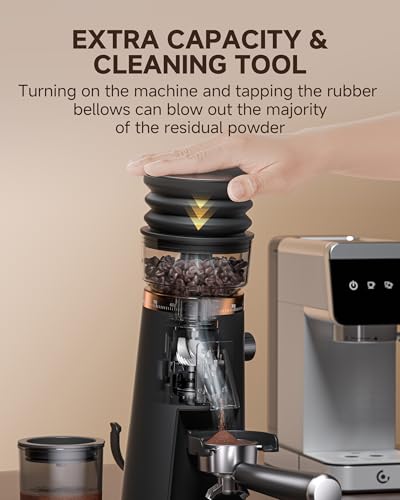 Image of AMZCHEF Single Dose Coffee Grinder - 75 Settings Burr Grinder, 40mm Conical Burr, Anti-Static & Low-Retention Design, Quiet DC Motor with Magnetic Outlet & Vacuum Dosing Cup for Espresso, French Press