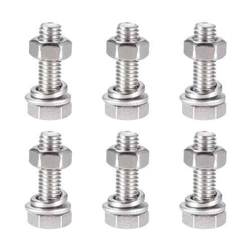 Tornillos M6 x 20 mm con arandelas de bloqueo y planas para fijación segura sin vibración