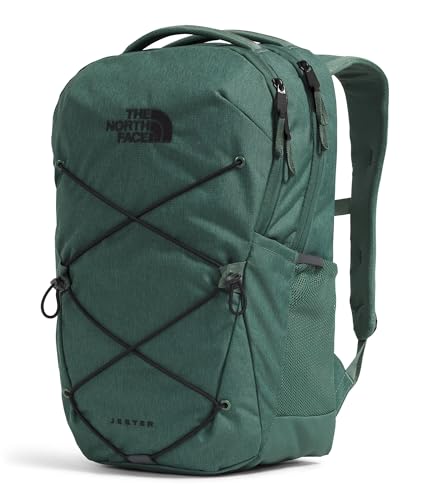 Image of The North Face Jester Everyday Laptop Backpack - Commuter Daypack, Water Repellent, Laptop Sleeve, Duck Green Dark Heather /TNF Black, One Size