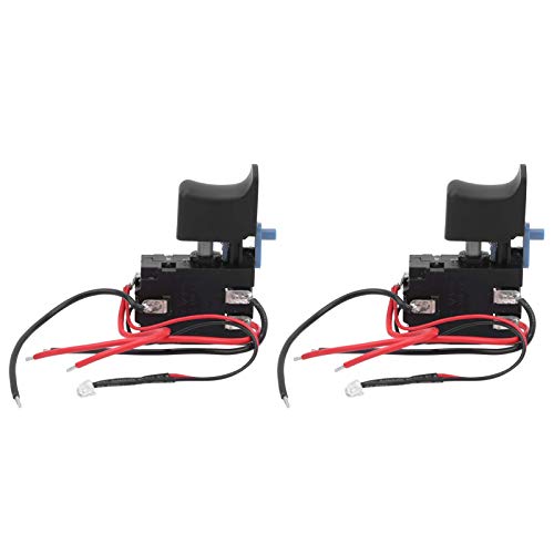 2Pcs Interrupteur électrique, Teeno 21v Commutateur de déclenchement de remplacement pour forage, 8x16x5Speed Outil de commande de déclenchement de puissance 16A DC pour l'électricité à main