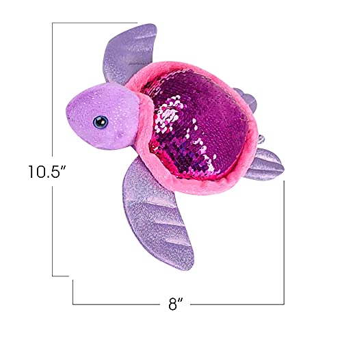 Artcreativity Flip Sequin Sea Turtle Plush Toy, 1Pc, Soft Stuffed Sea Turtle With Color Changing Sequins, Cute Home And Nursery Animal Decorations, Calming Fidget Toy For Girls And Boys, 10.5 Inches #TOP2