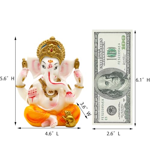 Estatua de Ganesha en Polystone Dorado miniatura 6