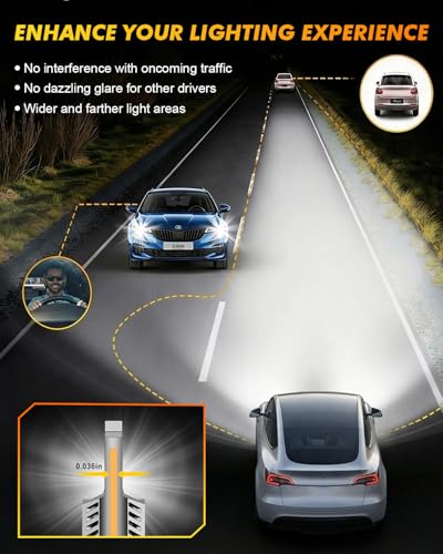 Image of Termitor H13 /9008 H10 LED Bulbs Combo, 100,000LM 15X Ultra-Bright 6500K Cool White, Ford F-150 2004-2014, Real 1:1 Size 9008 /H13 H10 /9145 /9140 LED Headlight Eyebrows, Plug N Play, Pack of 4