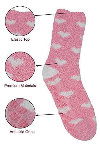 Different Touch 6 Pairs Non-slip Hospital Socks Cozy Fuzzy Slipper Grip Socks3