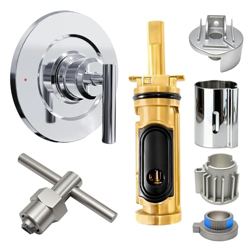 Kit de Recambio para Ducha Compatible con Grifos Moen T2901, incluye Adaptador y Herramienta de Extracción, Acabado Cromo miniatura 1