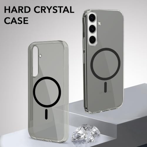 Image of Jkobi Lifetime Anti-Yellow MagSafe Compatible Clear Back Cover Case for Samsung Galaxy S24 FE (Sleek Hard Crystal | Shockproof and Camera Protection)